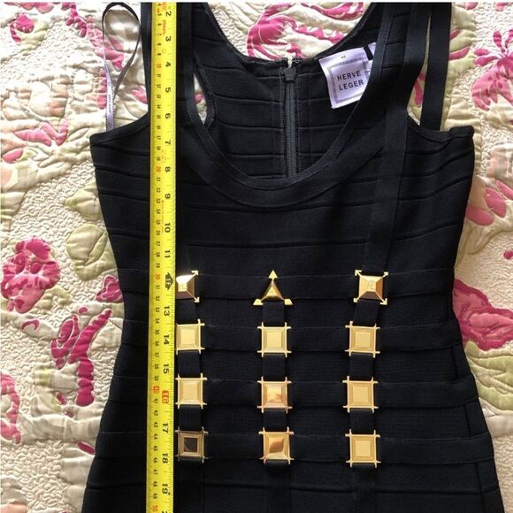 Herve Leger Black Top with Gold Accents XS - Picture 12 of 12